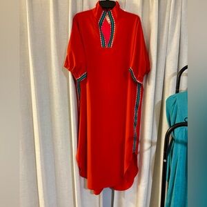 Orange and turquoise caftan